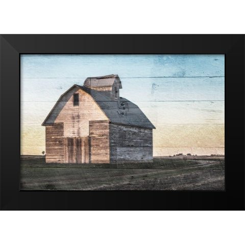 Sunset Barn Black Modern Wood Framed Art Print by Villa, Mlli