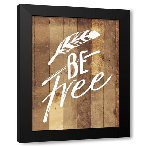 Be Free Feather Black Modern Wood Framed Art Print with Double Matting by Villa, Mlli