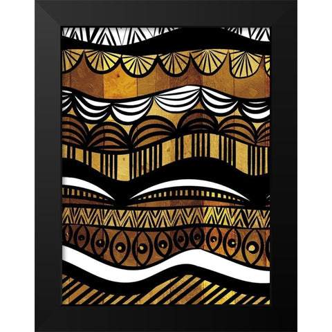 Wood Flow Black Modern Wood Framed Art Print by Villa, Mlli