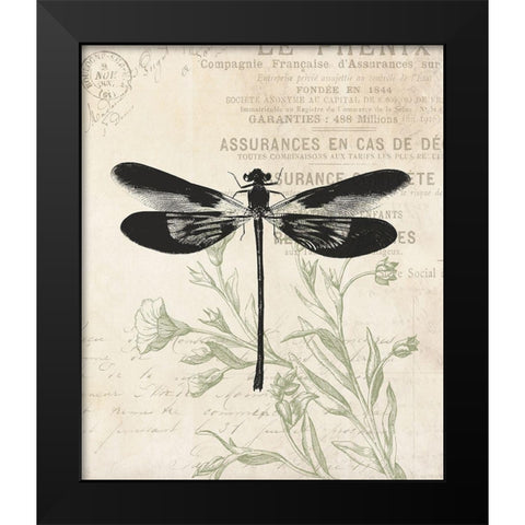 Vintage Insects Black Modern Wood Framed Art Print by Villa, Mlli