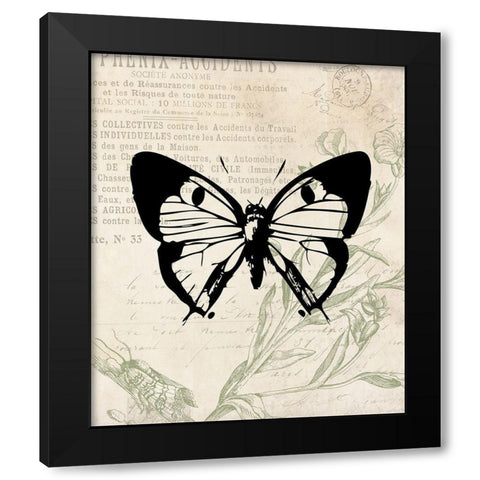 Vintage Insects Two Black Modern Wood Framed Art Print by Villa, Mlli