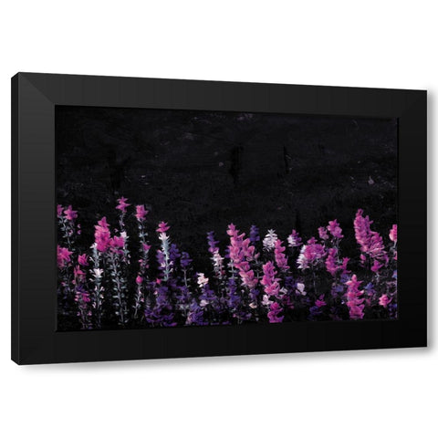 Flowers On The Ground Black Modern Wood Framed Art Print by Villa, Mlli