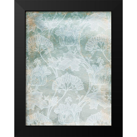 Rustic Teal Grey Vine Black Modern Wood Framed Art Print by Villa, Mlli