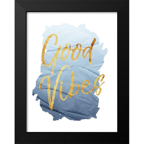 Vibes Black Modern Wood Framed Art Print by Villa, Mlli