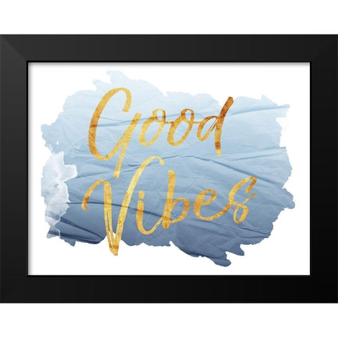 Vibes Horizontal Black Modern Wood Framed Art Print by Villa, Mlli