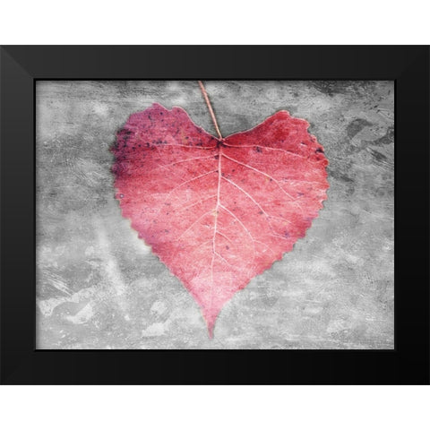 Love Leaves Black Modern Wood Framed Art Print by Villa, Mlli