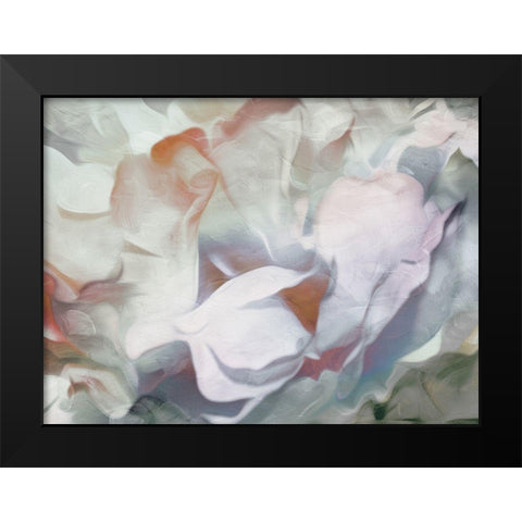 Calm Floral Abstract Black Modern Wood Framed Art Print by Villa, Mlli