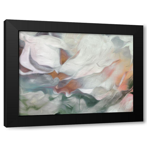 Calm Floral Abstract Mate Black Modern Wood Framed Art Print with Double Matting by Villa, Mlli