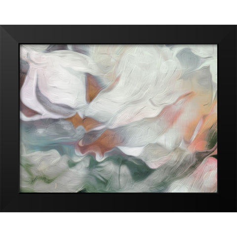 Calm Floral Abstract Mate Black Modern Wood Framed Art Print by Villa, Mlli