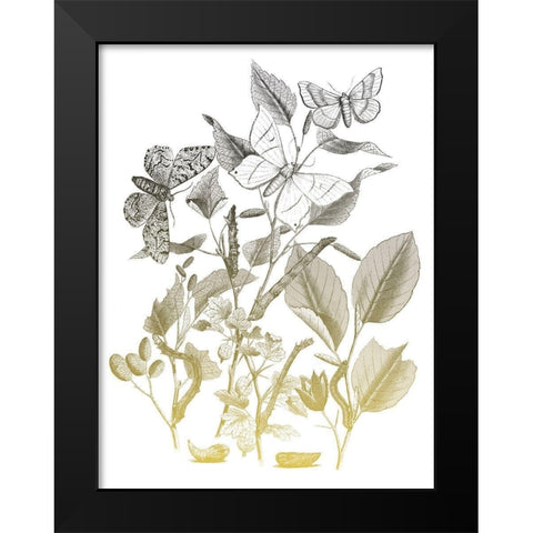 Flower and Bugs A Black Modern Wood Framed Art Print by Villa, Mlli
