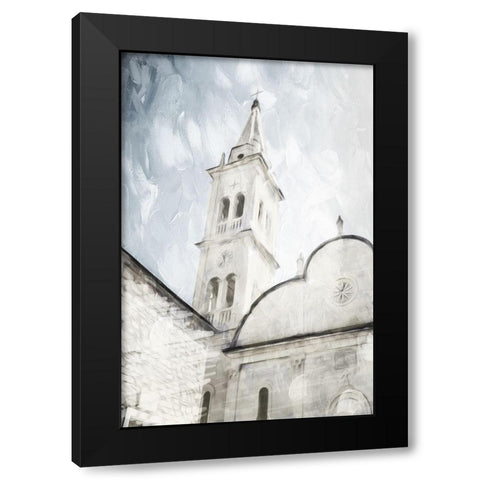Look At The Church Black Modern Wood Framed Art Print by Villa, Mlli