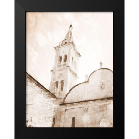 Look At The Church Sepia Black Modern Wood Framed Art Print by Villa, Mlli