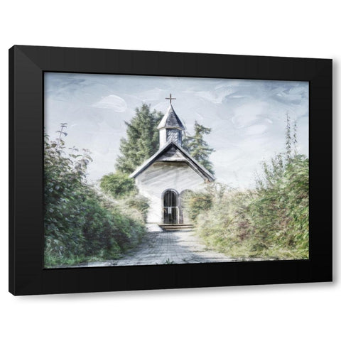 Single Church Black Modern Wood Framed Art Print with Double Matting by Villa, Mlli