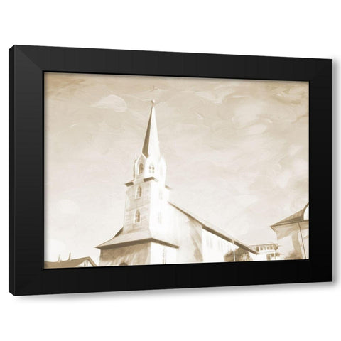 Sepia High Church Black Modern Wood Framed Art Print by Villa, Mlli