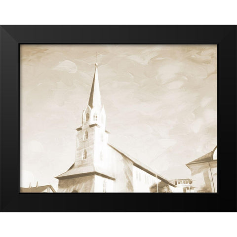 Sepia High Church Black Modern Wood Framed Art Print by Villa, Mlli
