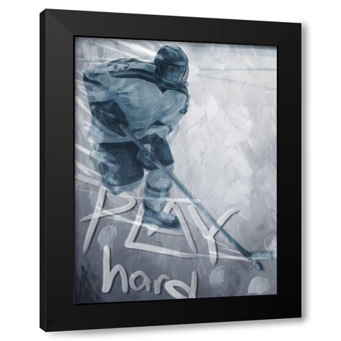 Play Hard Black Modern Wood Framed Art Print by Villa, Mlli