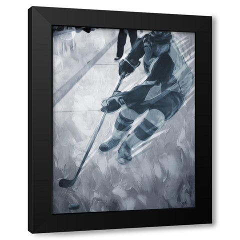 Hockey Move Black Modern Wood Framed Art Print by Villa, Mlli