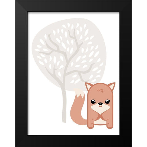 Fox Tree Black Modern Wood Framed Art Print by Villa, Mlli