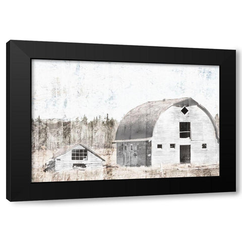Broken Down White Barn Black Modern Wood Framed Art Print with Double Matting by Villa, Mlli