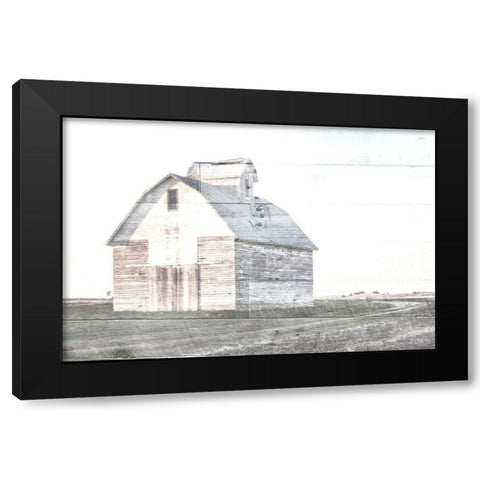 Sunset White Barn Black Modern Wood Framed Art Print with Double Matting by Villa, Mlli