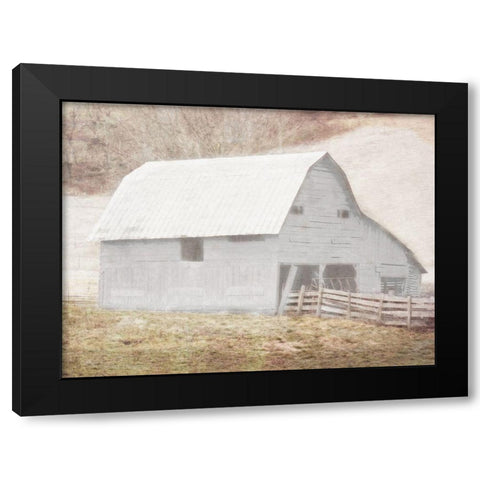 White Barn Black Modern Wood Framed Art Print by Villa, Mlli