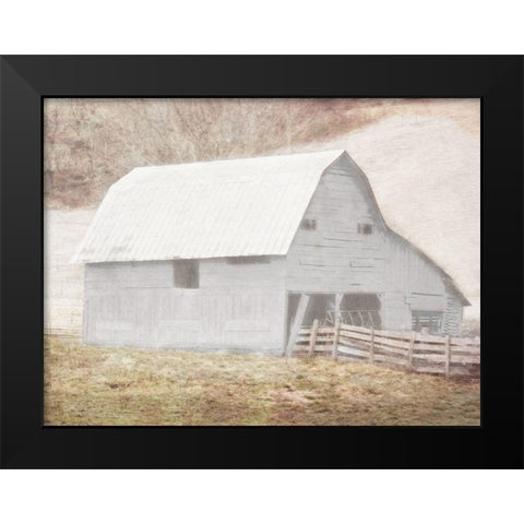 White Barn Black Modern Wood Framed Art Print by Villa, Mlli