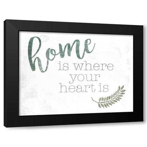 Home Heart Black Modern Wood Framed Art Print with Double Matting by Villa, Mlli