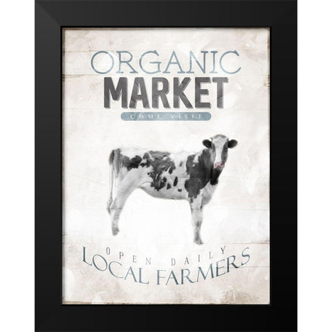 Organic Market Black Modern Wood Framed Art Print by Villa, Mlli