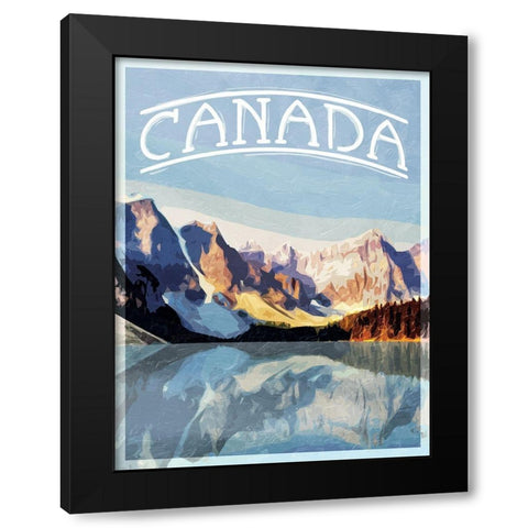 Canada Mountains Black Modern Wood Framed Art Print by Villa, Mlli