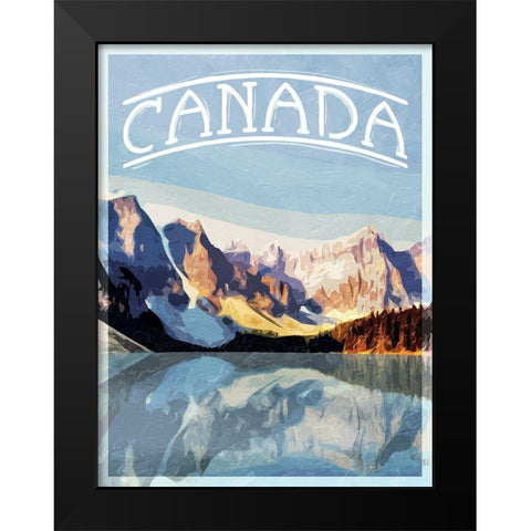 Canada Mountains Black Modern Wood Framed Art Print by Villa, Mlli