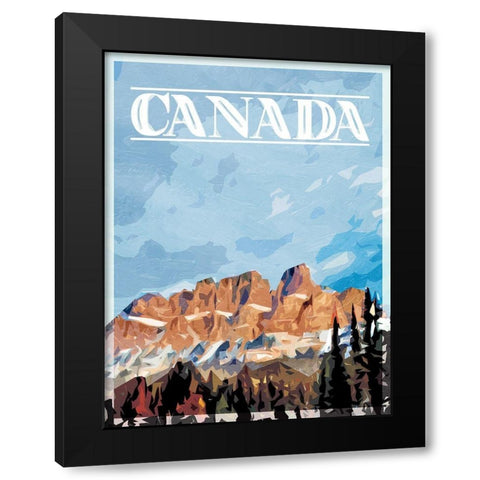 Canada Mountains Mate Black Modern Wood Framed Art Print by Villa, Mlli