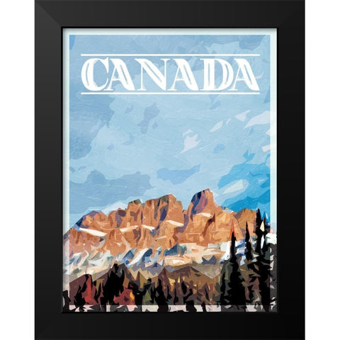 Canada Mountains Mate Black Modern Wood Framed Art Print by Villa, Mlli
