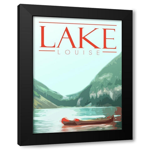 Lake Louise Black Modern Wood Framed Art Print by Villa, Mlli