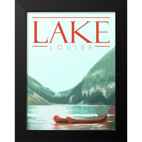 Lake Louise Black Modern Wood Framed Art Print by Villa, Mlli