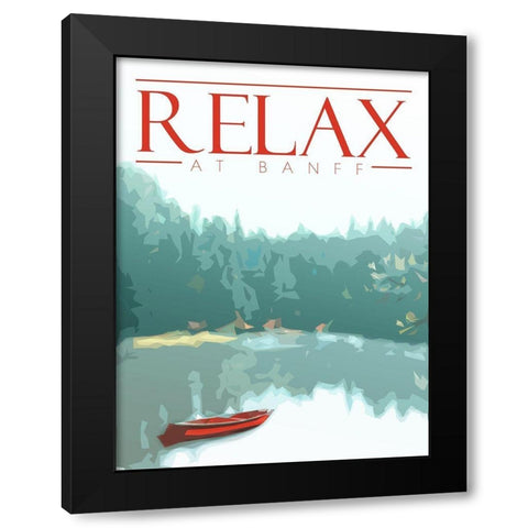 Relax At Banff Black Modern Wood Framed Art Print with Double Matting by Villa, Mlli