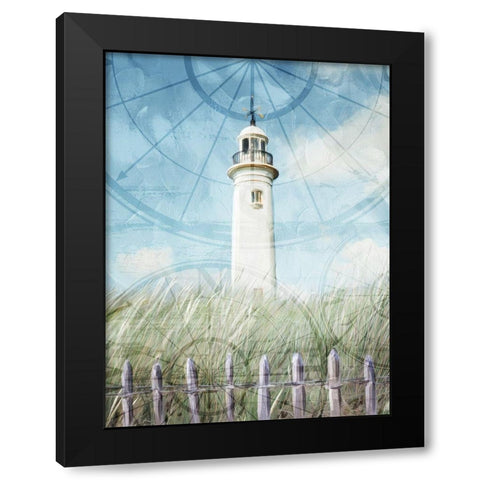 Light House Up On The Hill Black Modern Wood Framed Art Print with Double Matting by Villa, Mlli