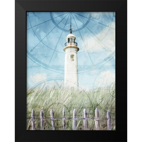 Light House Up On The Hill Black Modern Wood Framed Art Print by Villa, Mlli