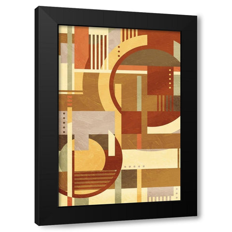 Geo Puzzle Cream Black Modern Wood Framed Art Print with Double Matting by Villa, Mlli