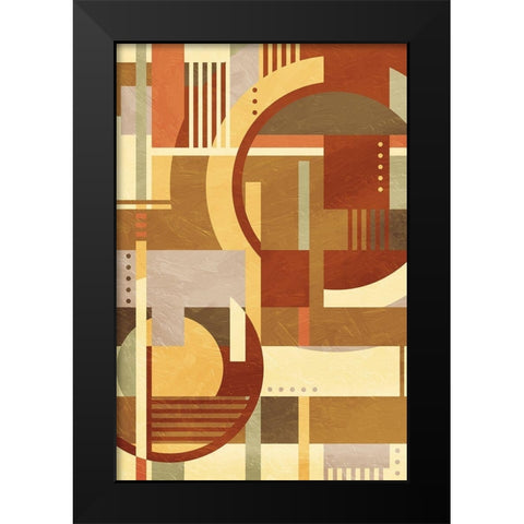 Geo Puzzle Cream Black Modern Wood Framed Art Print by Villa, Mlli