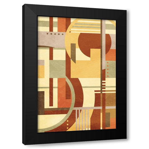 Geo Puzzle Cream Mate Black Modern Wood Framed Art Print by Villa, Mlli