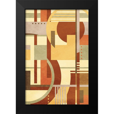 Geo Puzzle Cream Mate Black Modern Wood Framed Art Print by Villa, Mlli