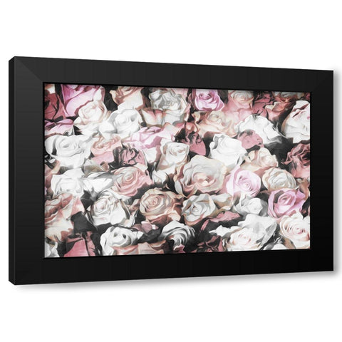 Flowers Together Black Modern Wood Framed Art Print with Double Matting by Villa, Mlli