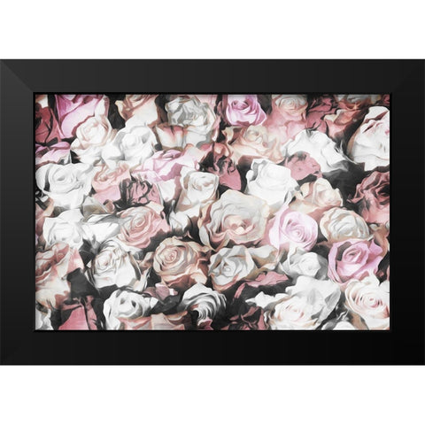 Flowers Together Black Modern Wood Framed Art Print by Villa, Mlli