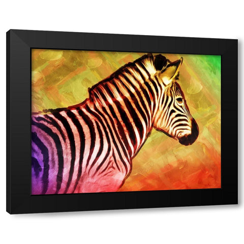 Bright Zebra Black Modern Wood Framed Art Print by Villa, Mlli