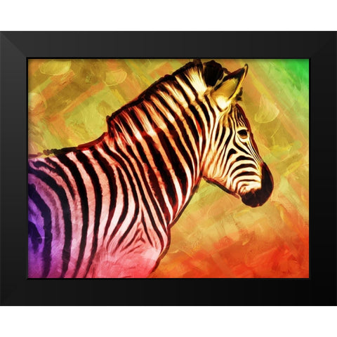 Bright Zebra Black Modern Wood Framed Art Print by Villa, Mlli
