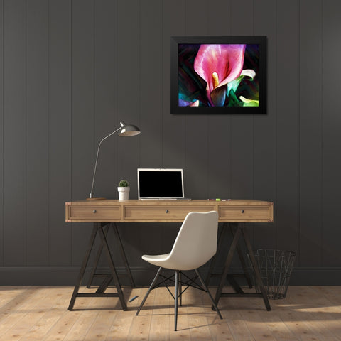 Bright Calla Lilies Black Modern Wood Framed Art Print by Villa, Mlli