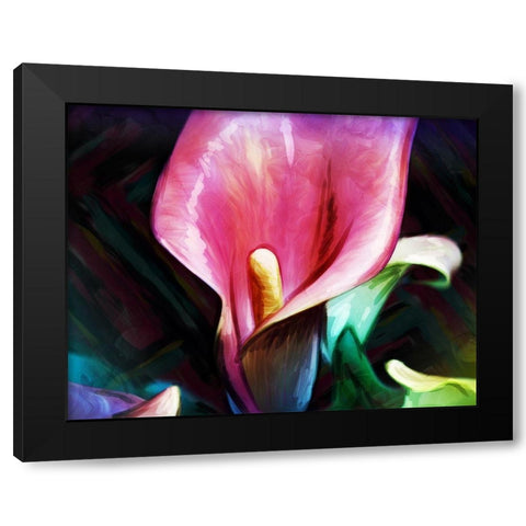Bright Calla Lilies Black Modern Wood Framed Art Print by Villa, Mlli