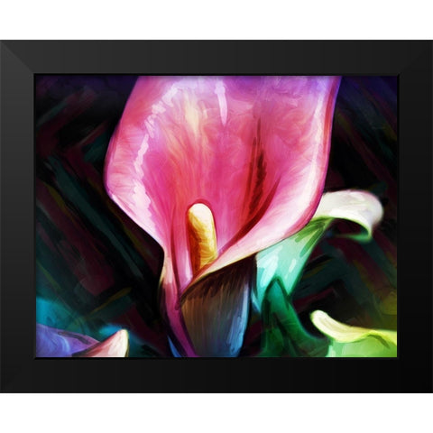 Bright Calla Lilies Black Modern Wood Framed Art Print by Villa, Mlli