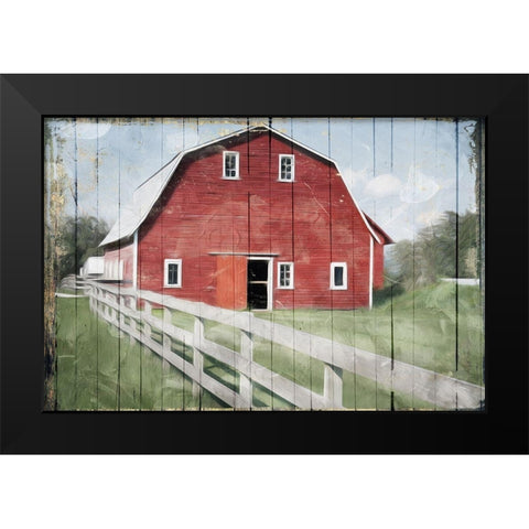 Red Barn Look Out Black Modern Wood Framed Art Print by Villa, Mlli