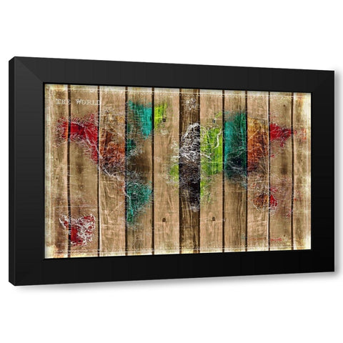 Colorful World Black Modern Wood Framed Art Print with Double Matting by Villa, Mlli